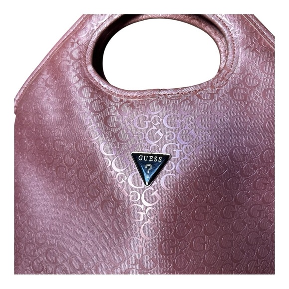 Guess Pink Tote Bag with Curved Handle and Textured Finish - Picture 2 of 6